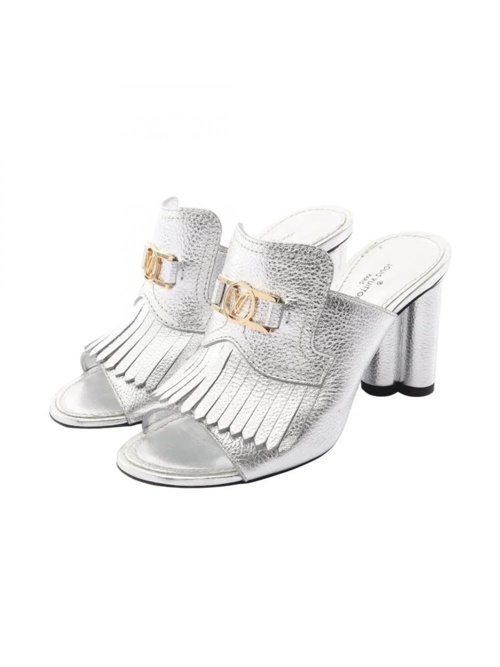 Louis Vuitton Mules Indiana Line Silver Leather